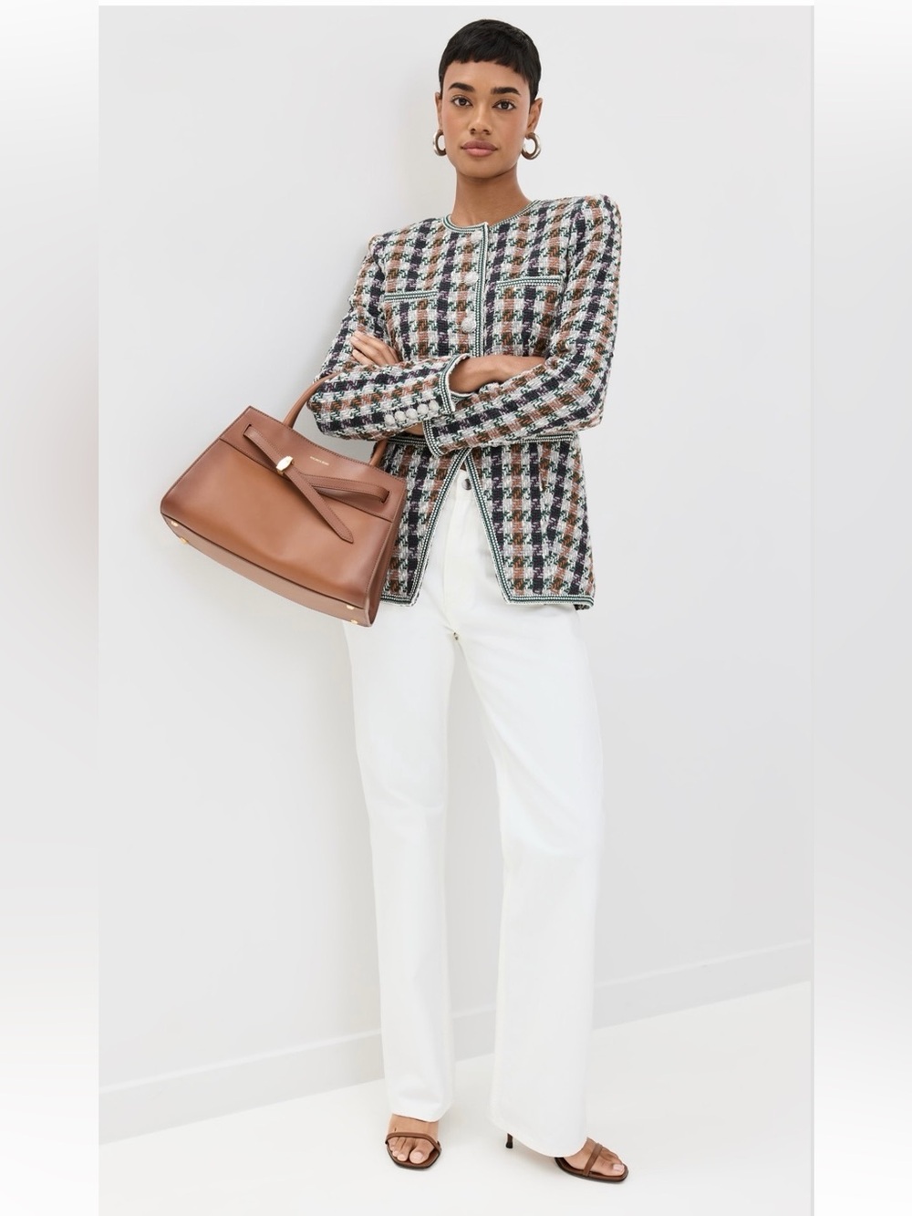 VERONICA BEARD | Alessia Tweed Jacket Light Forest Multi Bouclé Blazer‎ Size 4
